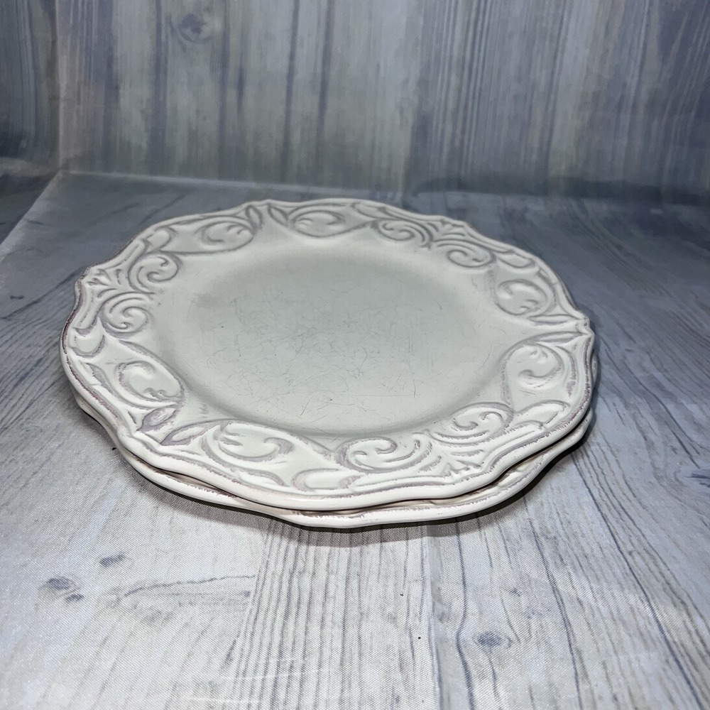 JC Penney CHRIS MADDEN CORVELLA IVORY Salad Plates Set of 2